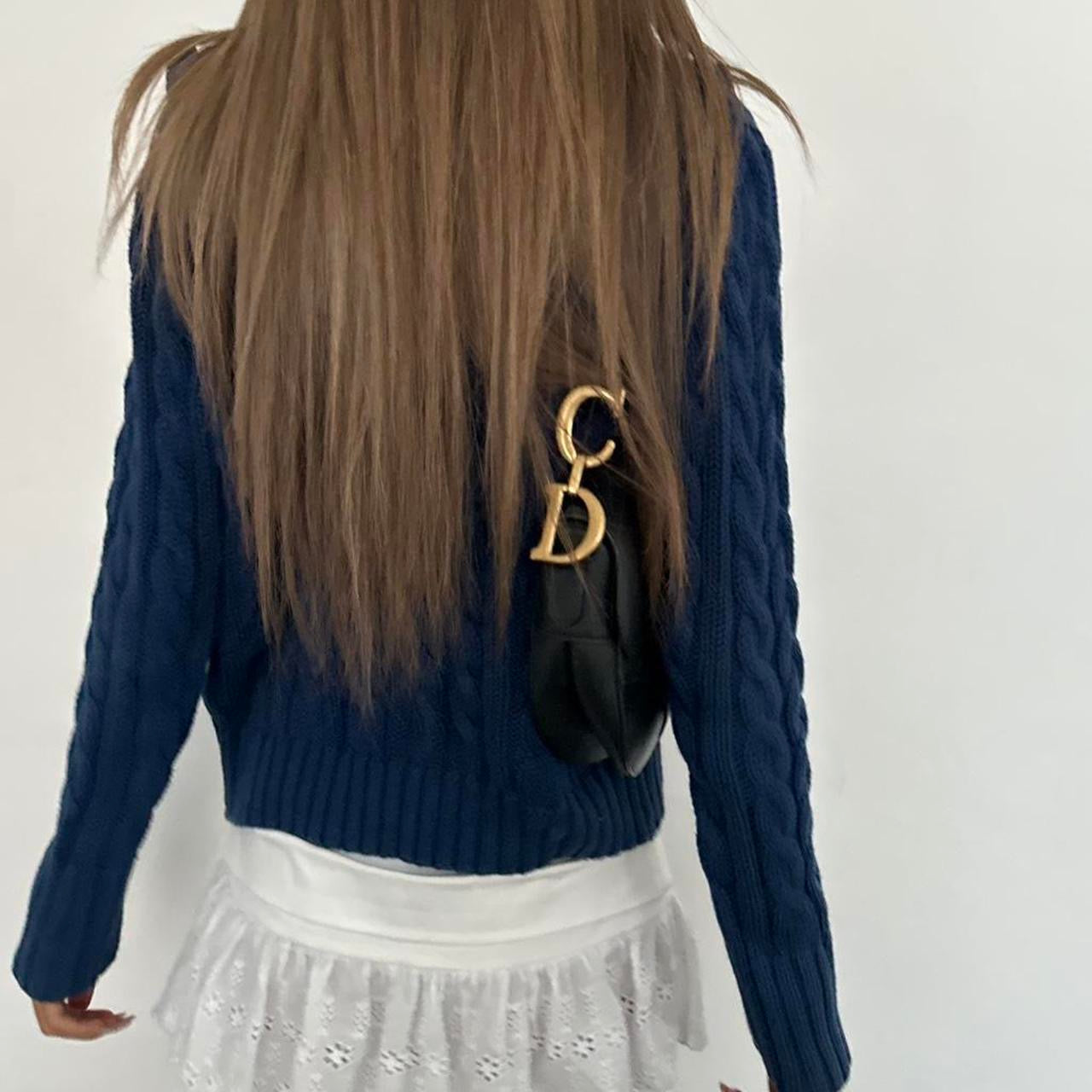 Vintage 2000’s navy knit hooded cardigan