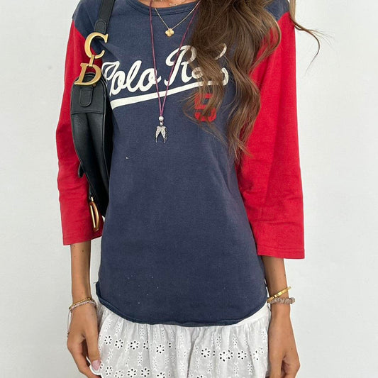 Vintage 90’s Polo Ralph Lauren navy and red jersey top