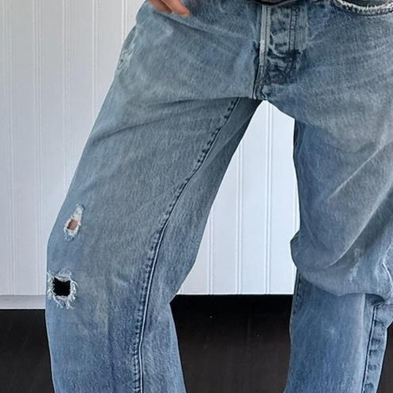 Vintage 2000’s original Abercrombie and Fitch distressed blue jeans