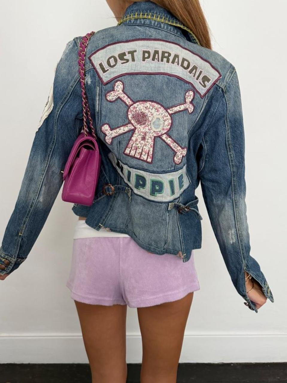 Vintage 00’s denim hippie patch jacket