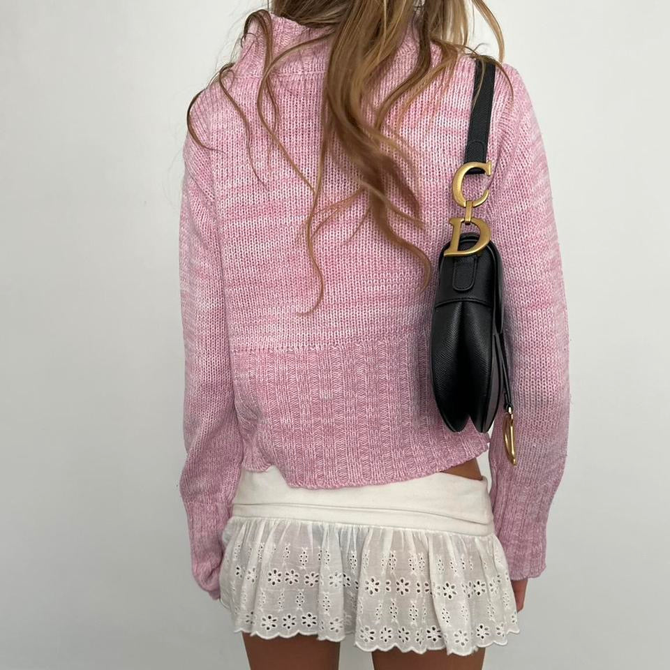 Vintage 2000’s zip up pink knitted sweater