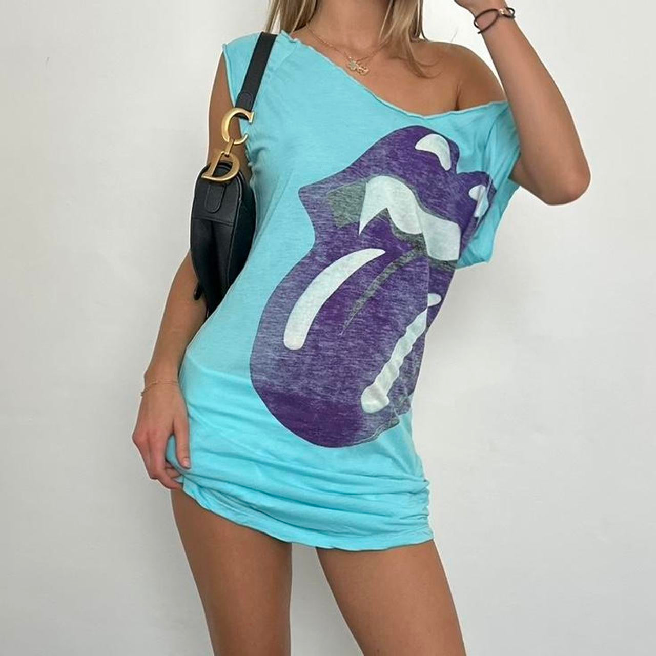 Vintage Rolling Stones off shoulder dress