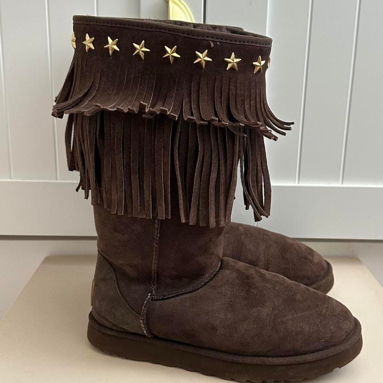 Vintage chocolate brown 2010 Jimmy Choo X Ugg boots – Chelsea Thrift