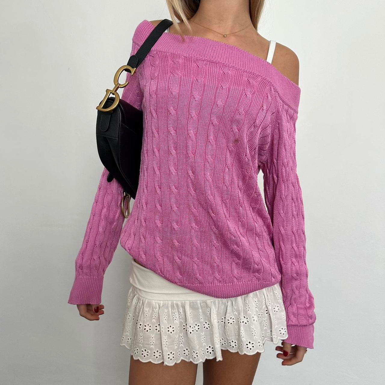 Vintage Ralph Lauren pink off shoulder sweater