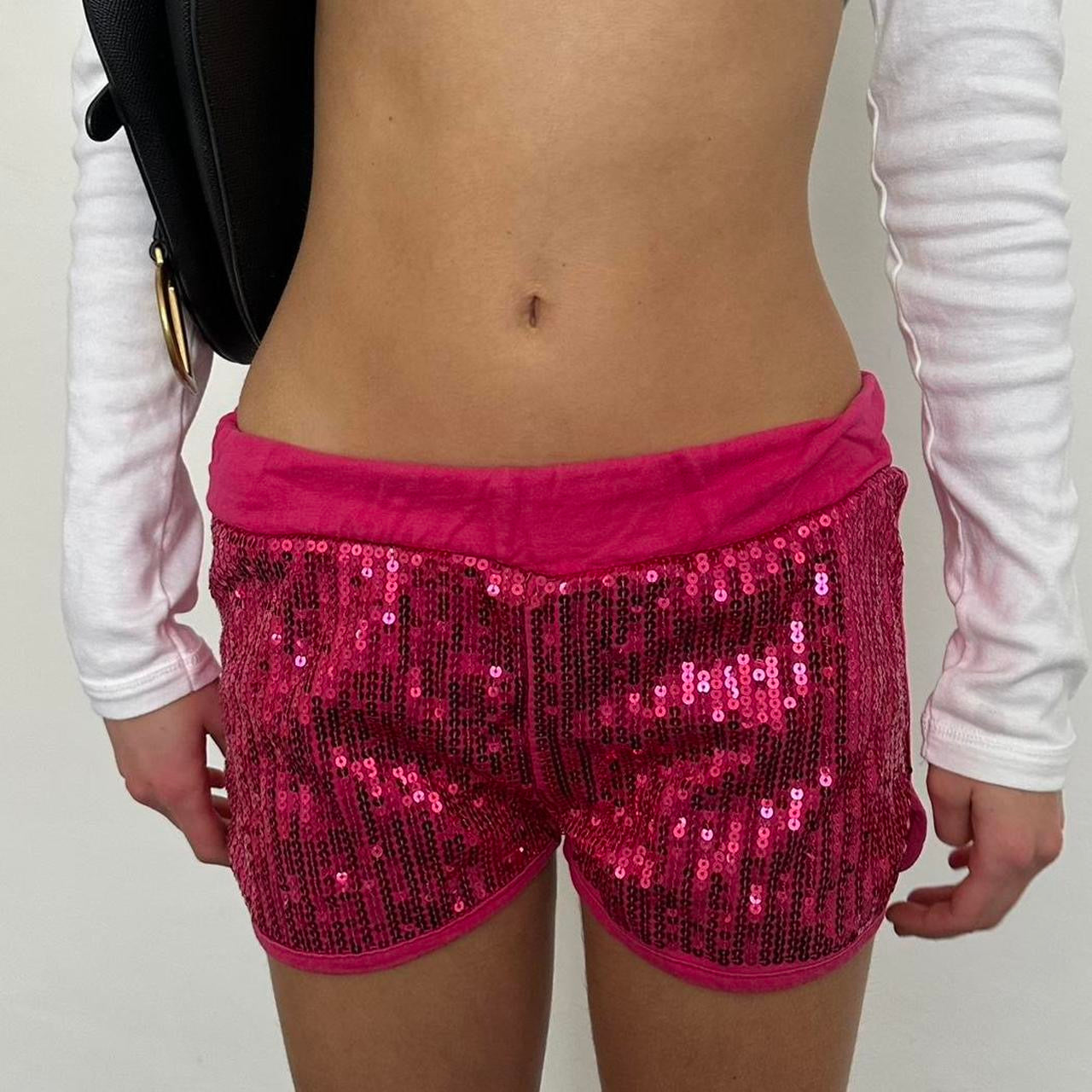 Vintage 2000s pink sequin shorts
