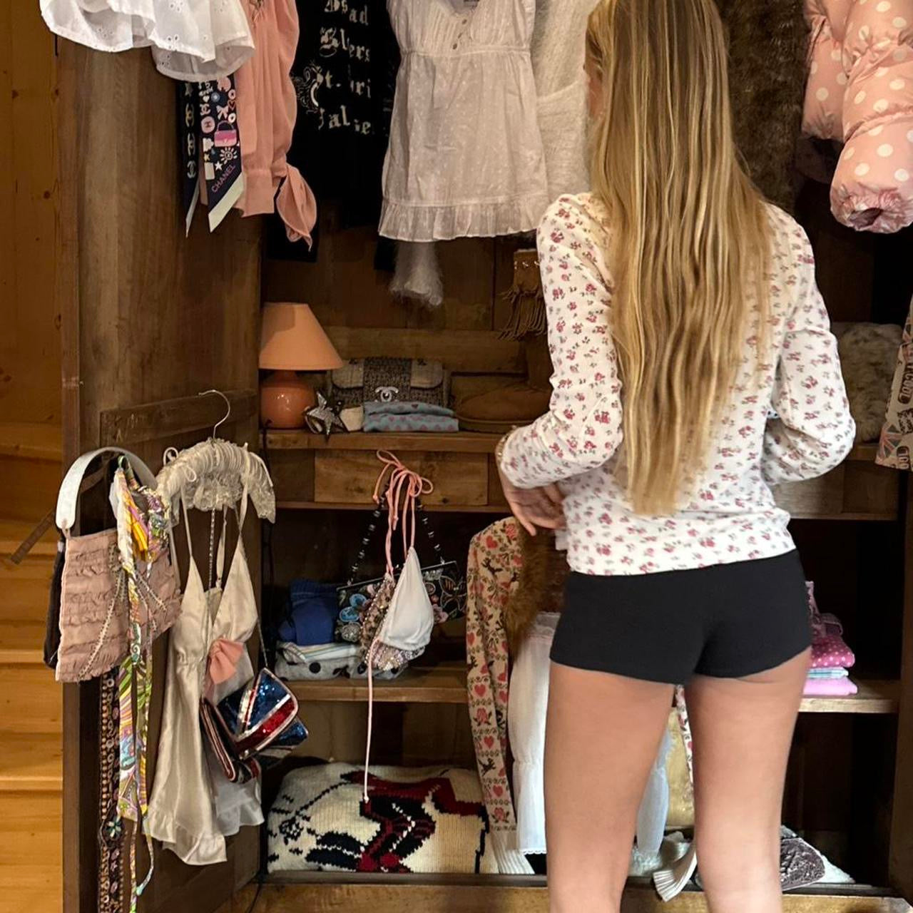 Vintage floral John Deere long sleeve top