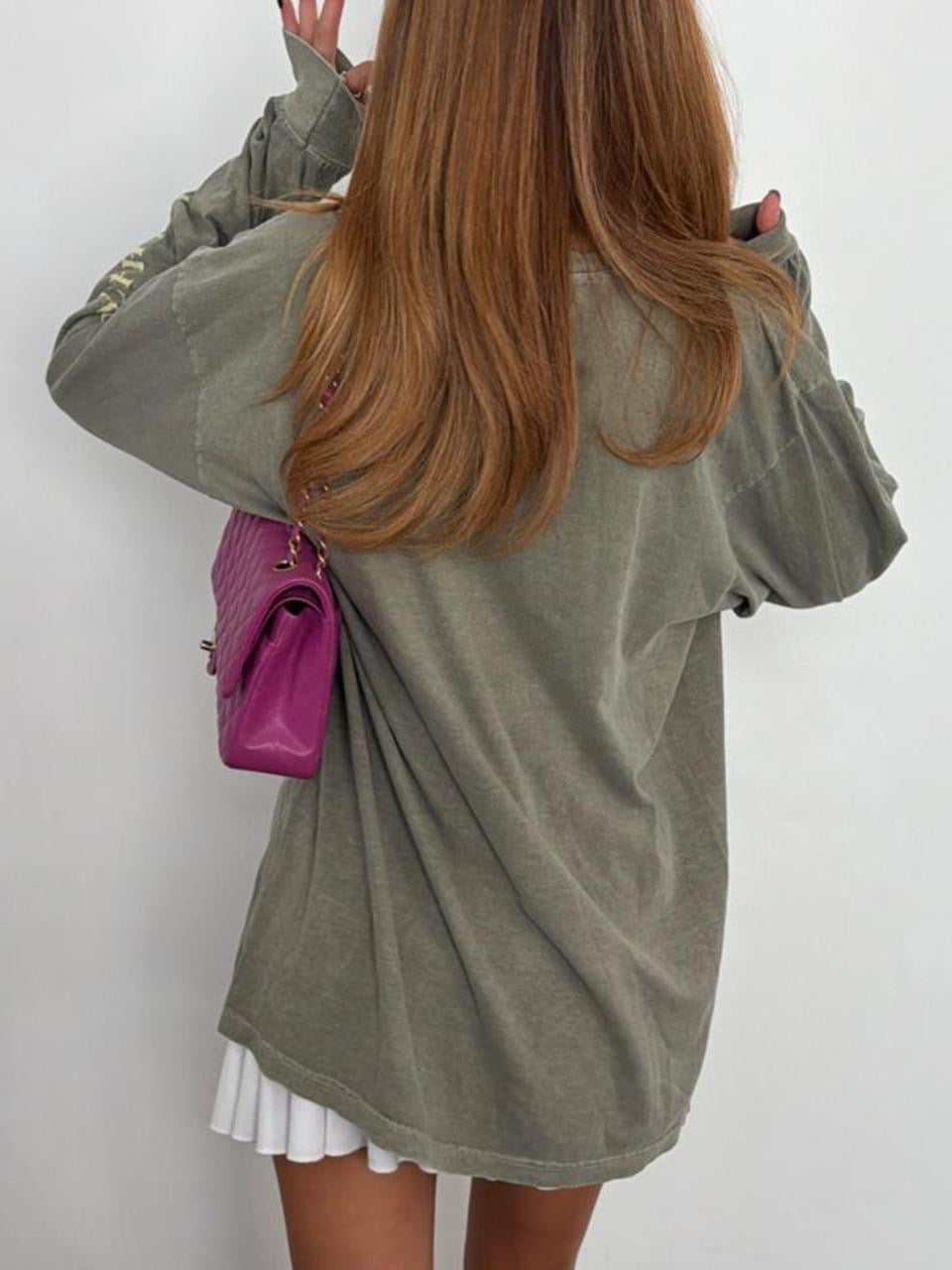 Vintage 00’s Chaps Ralph Lauren sporty khaki wash long sleeve top