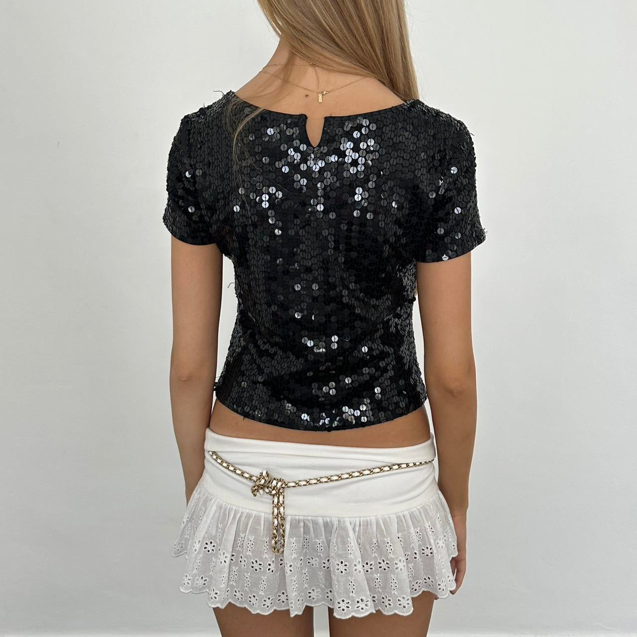 Vintage 90’s sequin black cropped top