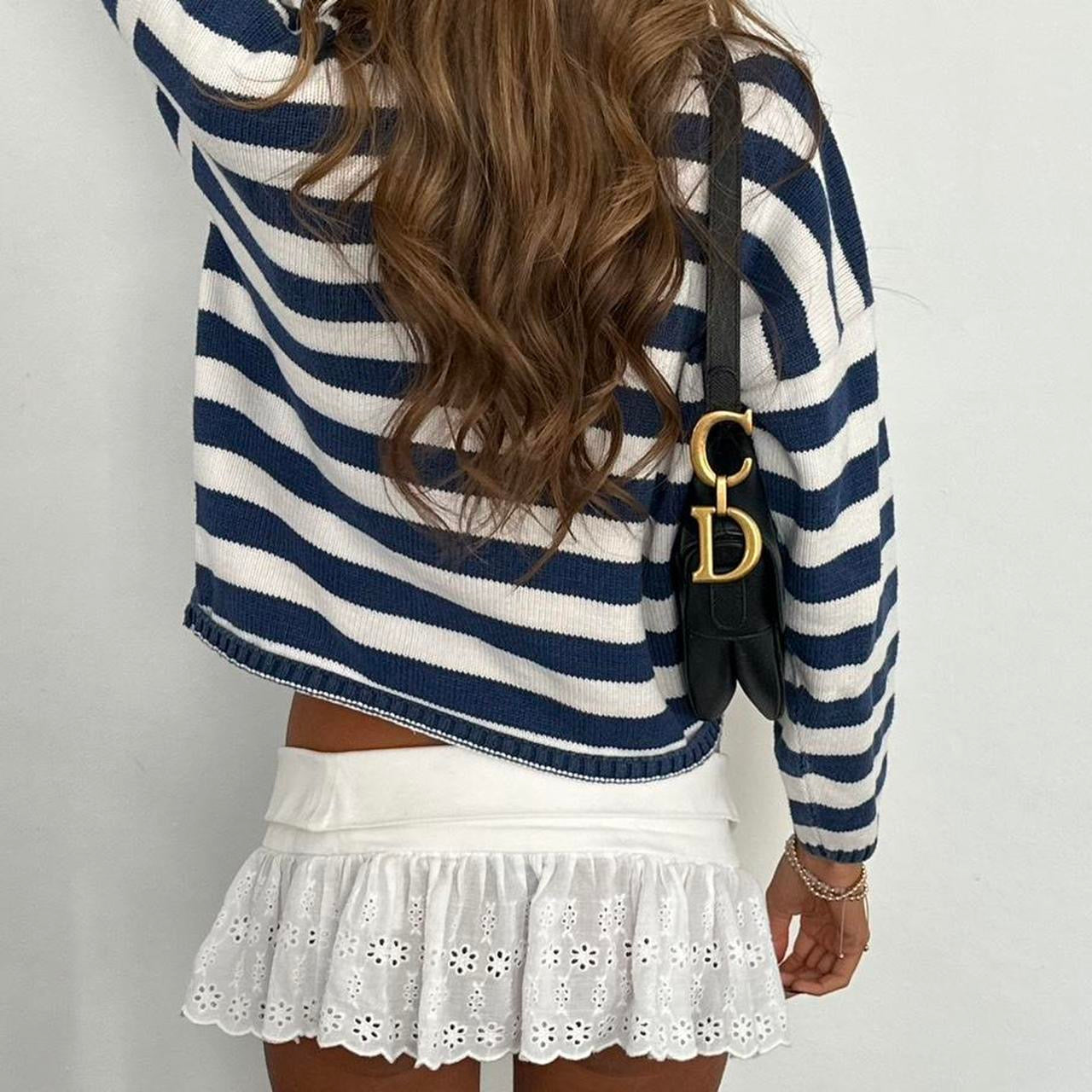 Vintage 90’s Nantucket blues navy and white striped sweater