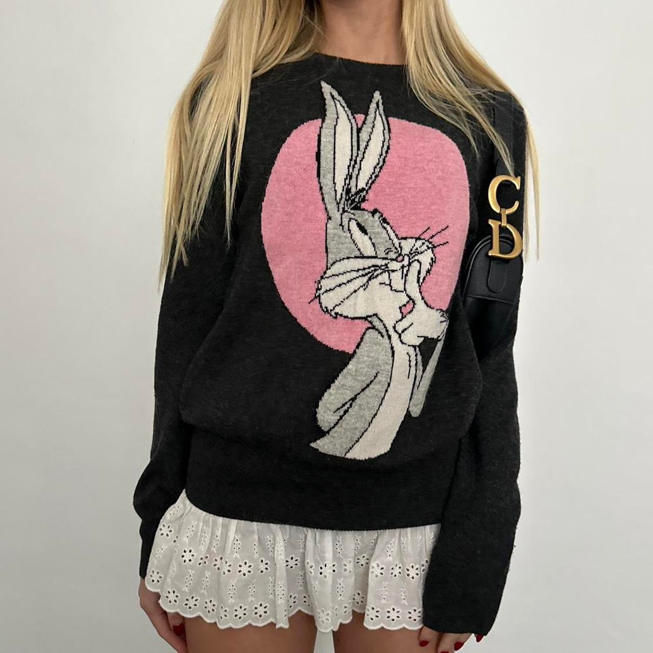 Vintage looney tunes pink and grey soft sweater