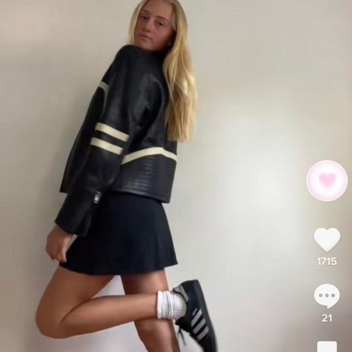 Vintage 90s black & white leather jacket
