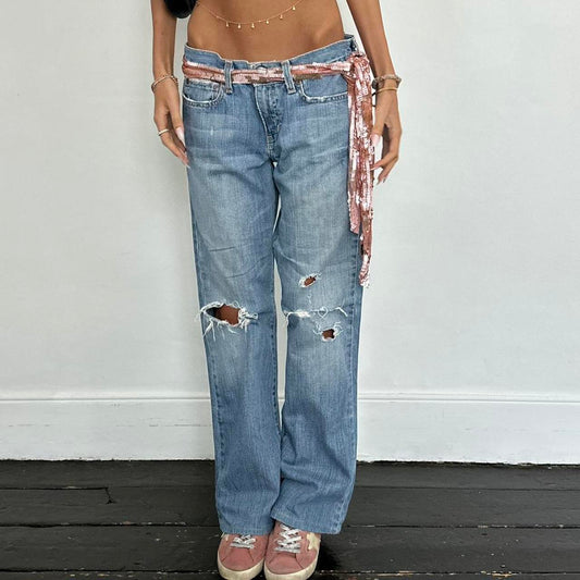 Vintage Abercrombie and Fitch blue distressed jeans