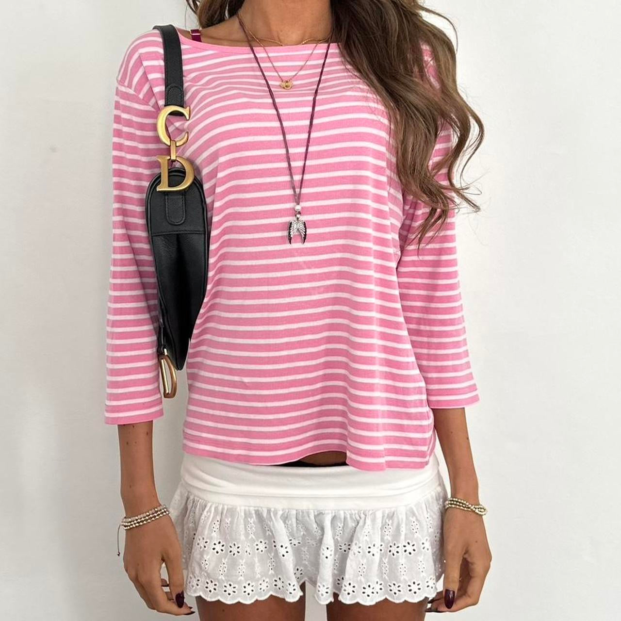 Vintage pink stripe top