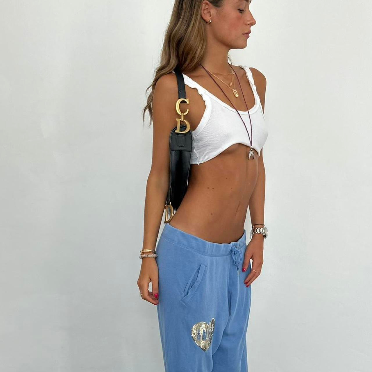 Vintage 00s Victoria’s Secret soft blue angel sequin sweatpants