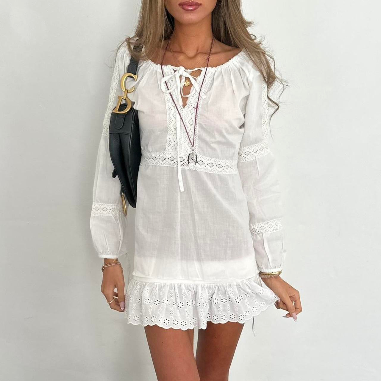 Vintage 90’s boho white blouse