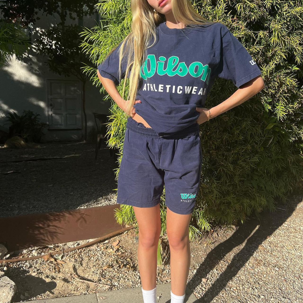 Vintage Wilson athletic wear sporty T-shirt and shorts set 🩵
