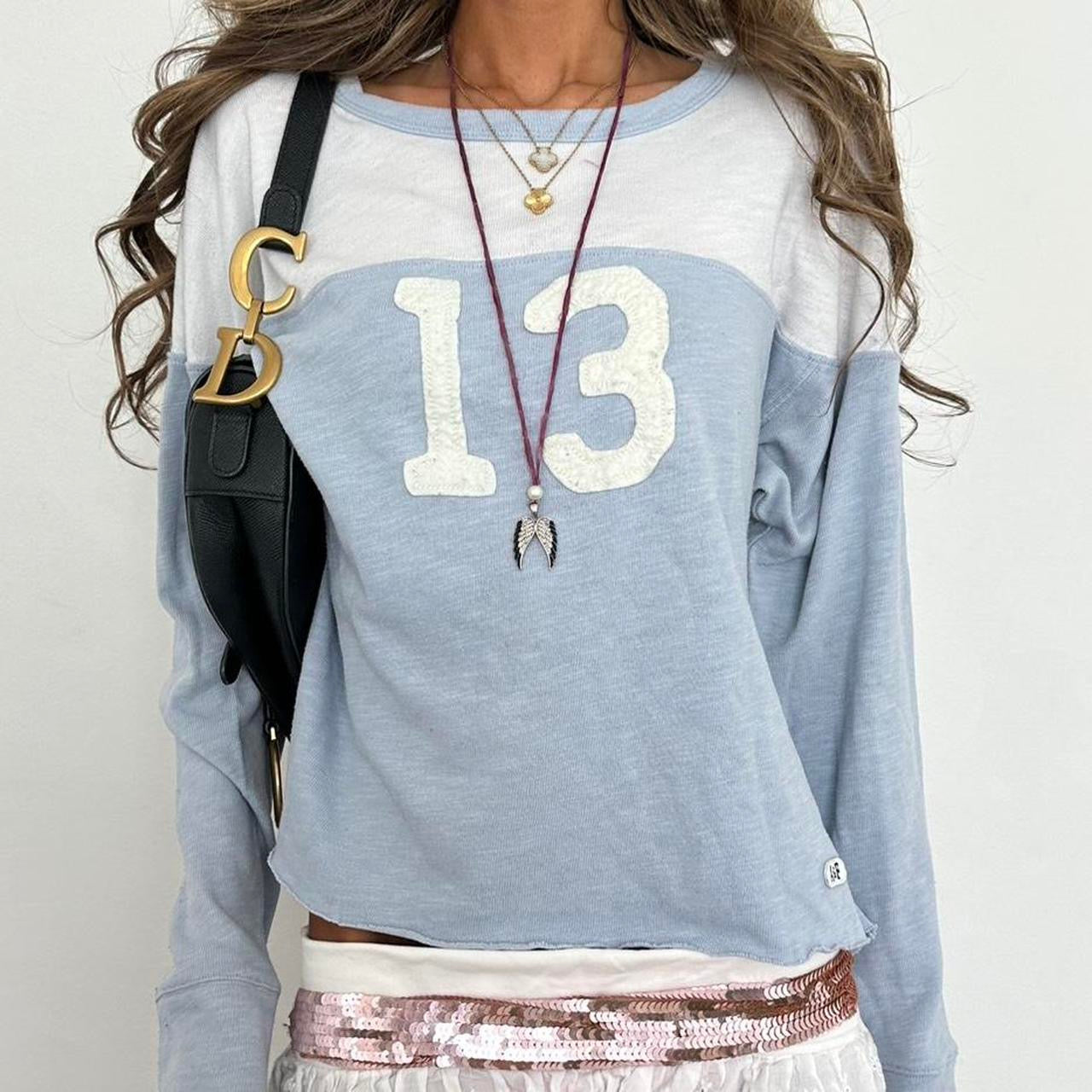 Vintage Abercrombie and Fitch baby blue jersey top