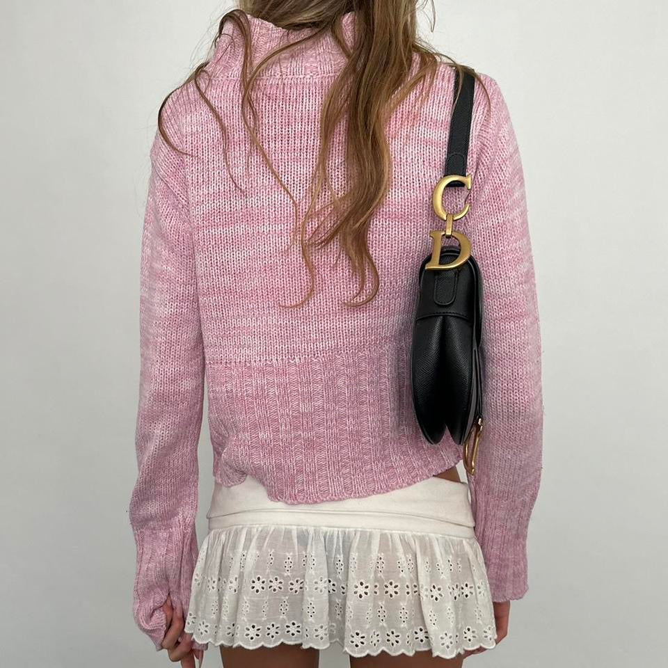 Vintage 2000’s zip up pink knitted sweater