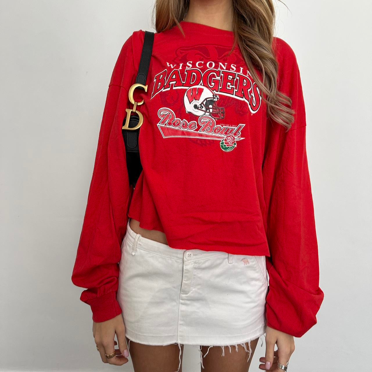 Vintage sporty red long sleeve top