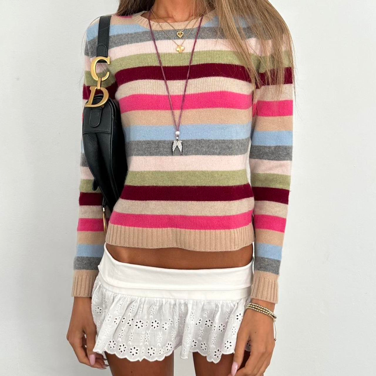 Vintage 2000s cashmere striped jumper