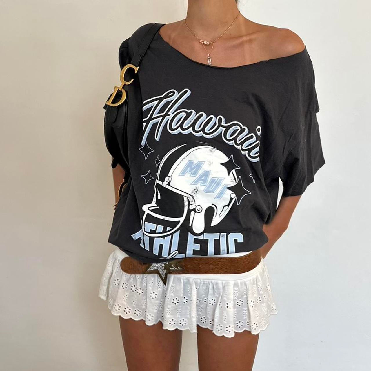 Vintage Hawaii athletic off the shoulder tee