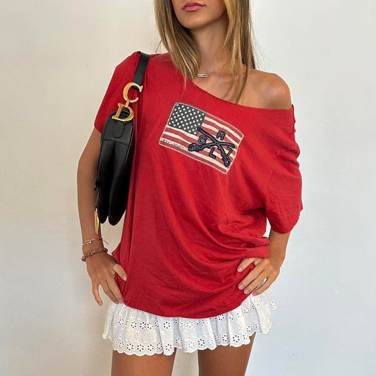 Vintage Polo Ralph Lauren red off shoulder top