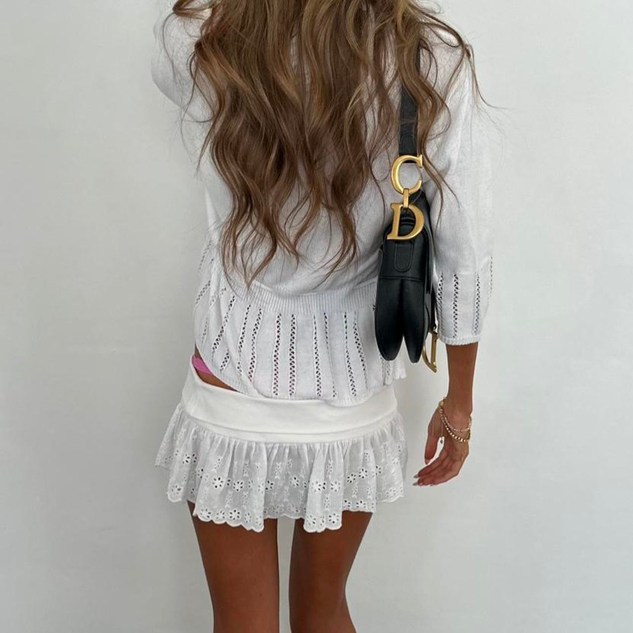 Vintage 2000s white tie up top