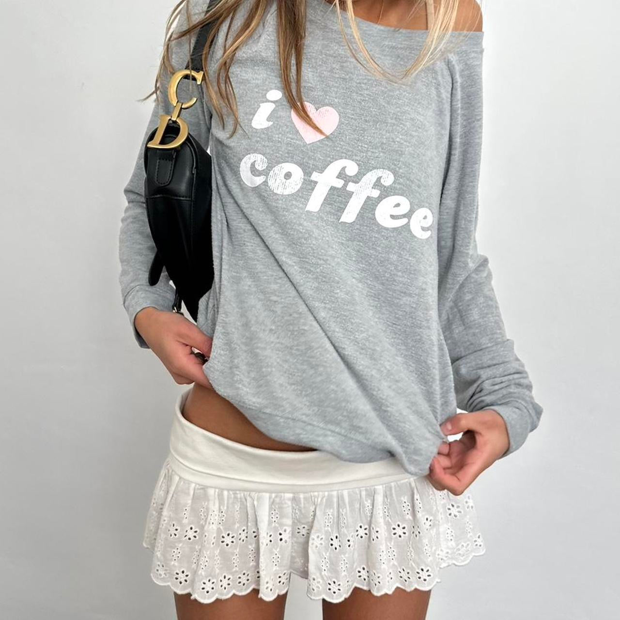 Vintage 2000’s I heart coffee slogan sweater