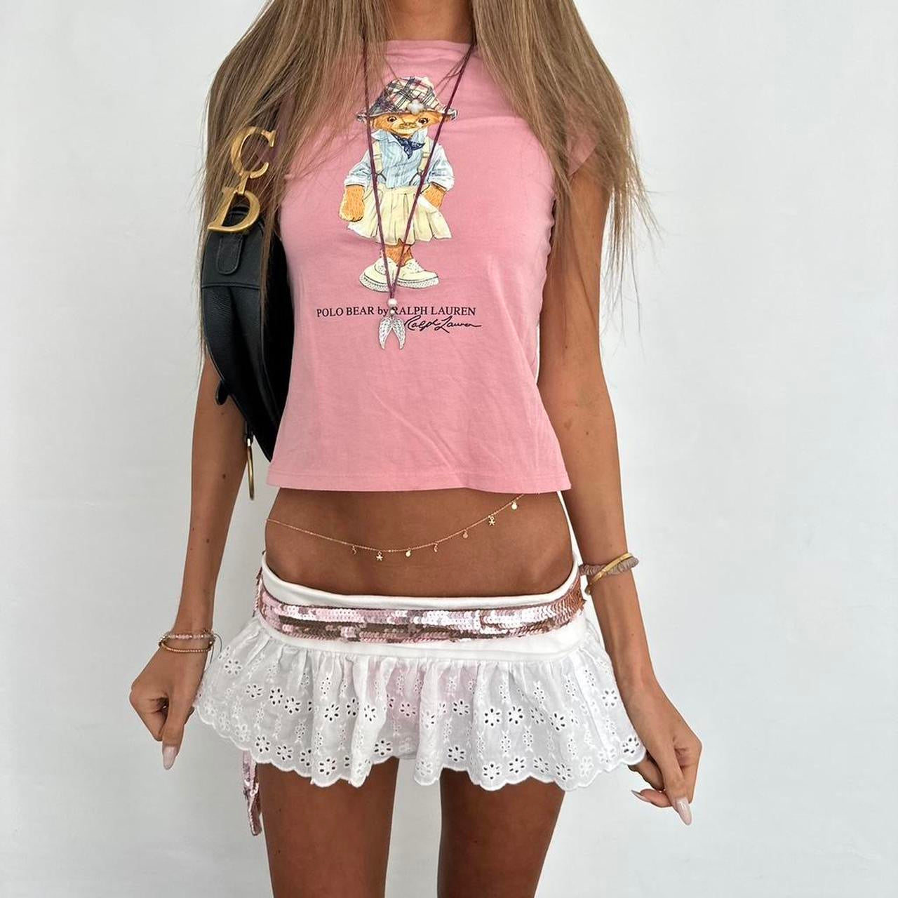 Vintage 00s Polo Ralph Lauren pink baby tee
