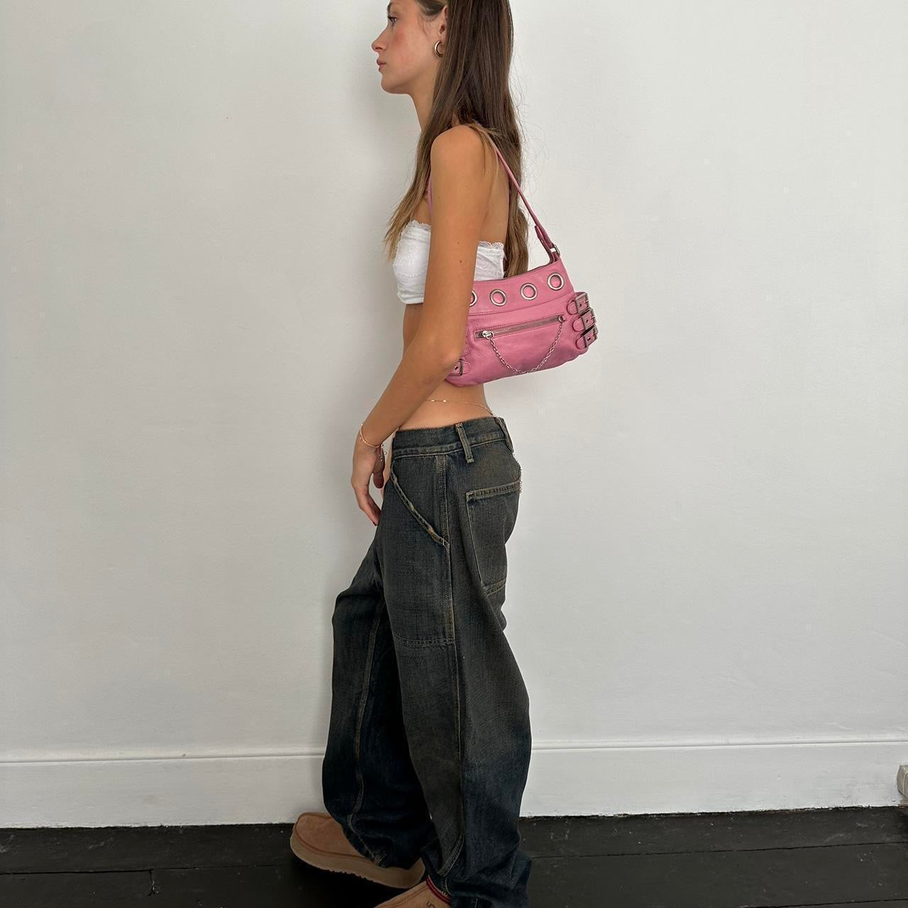 Vintage early 2000s pink leather shoulder bag