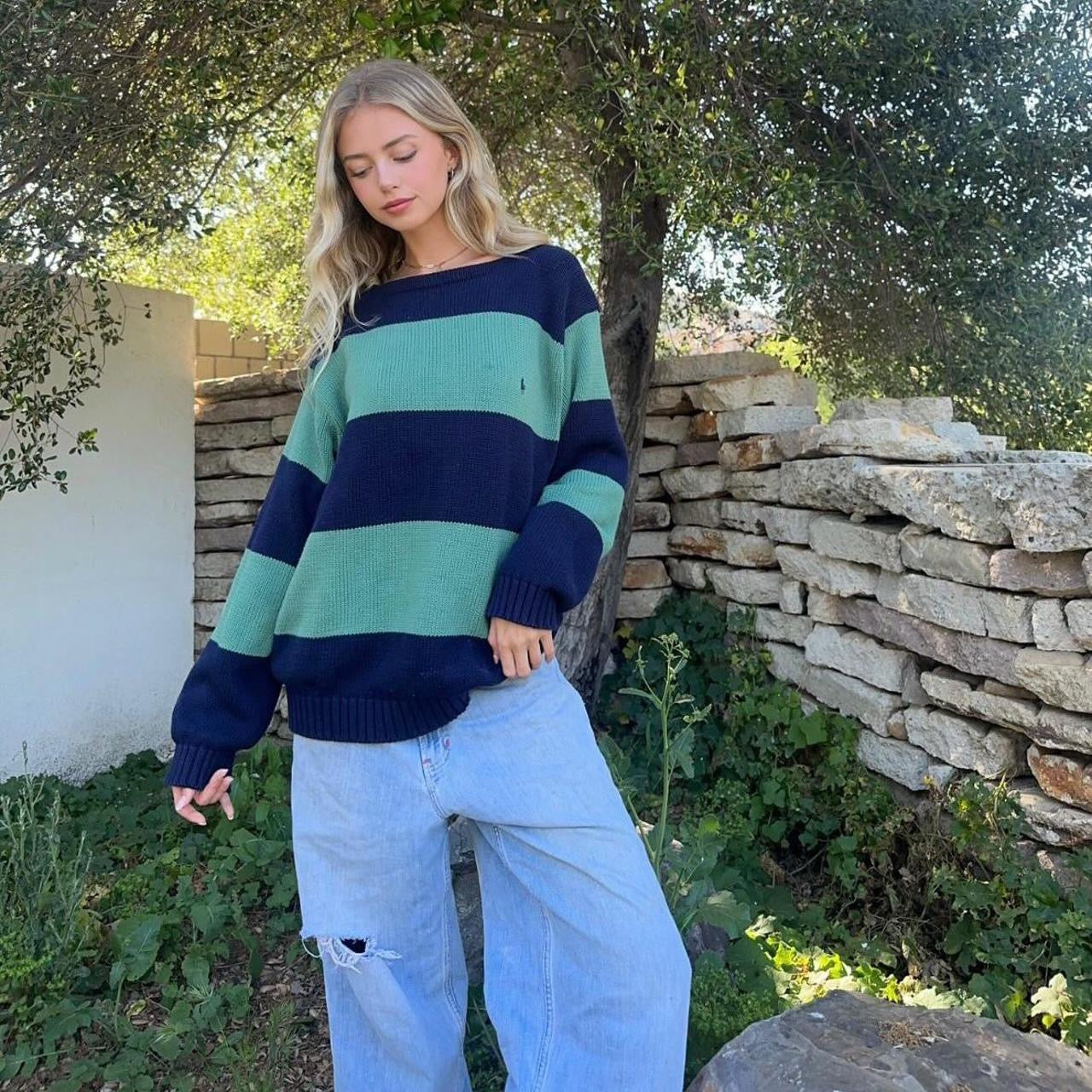 Vintage 90s Ralph Lauren knit striped sweater – Chelsea Thrift