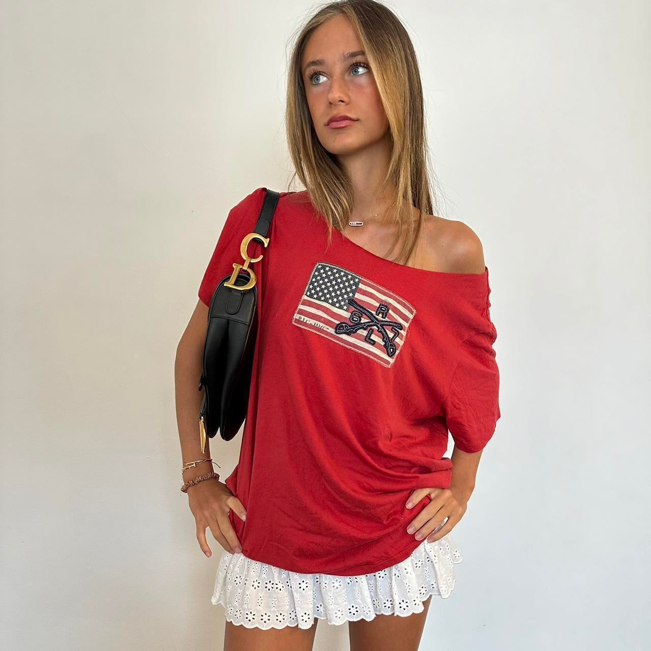 Vintage Polo Ralph Lauren red off shoulder top