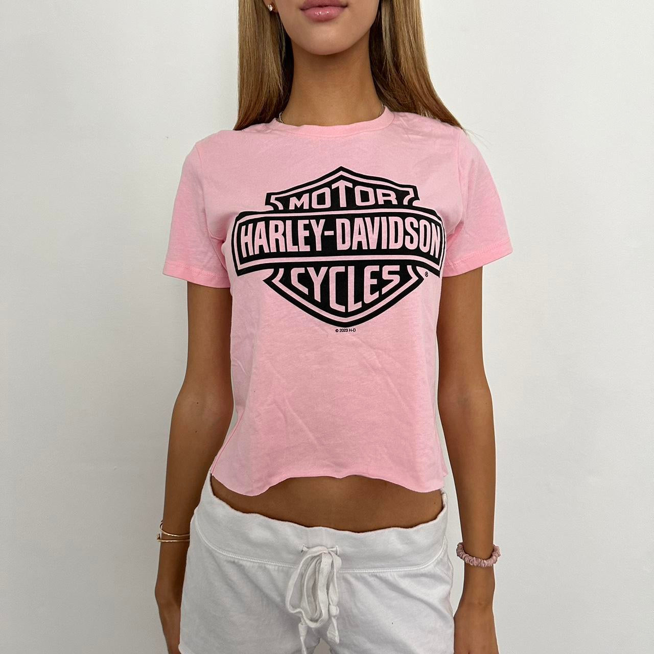 Vintage pink Harley Davidson baby tee