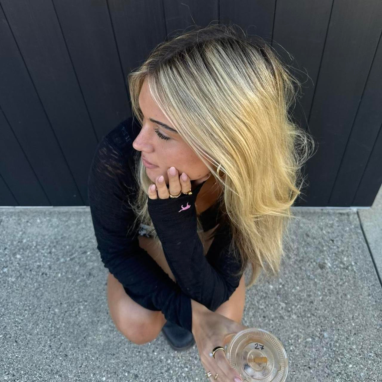 Vintage 90’s Victoria’s Secret off the shoulder black graphic top