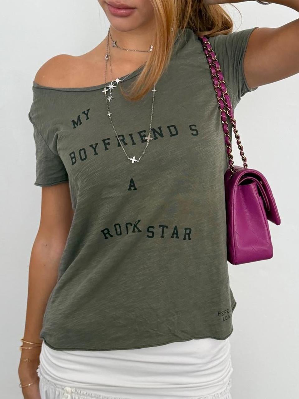 Vintage 00’s rockstar khaki top