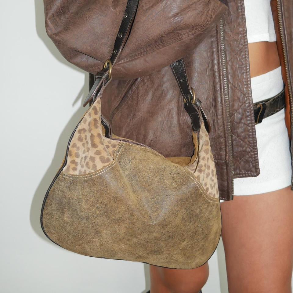 Vintage leopard print leather bag