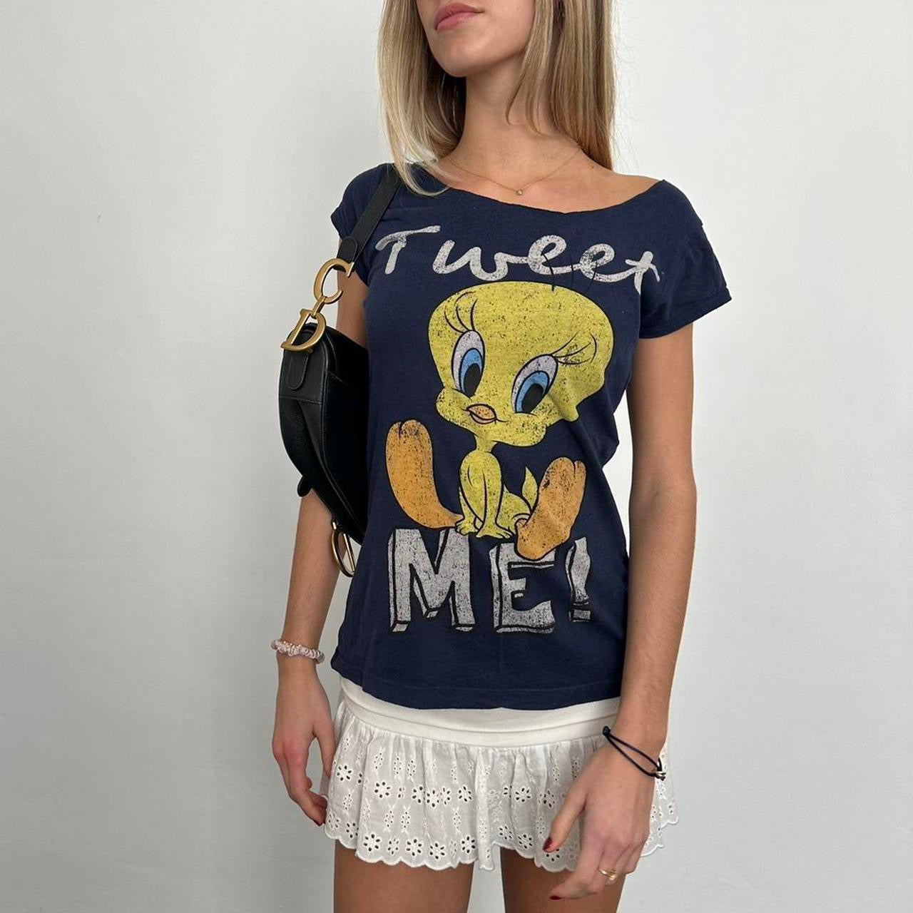 Vintage soft Tweety graphic navy top