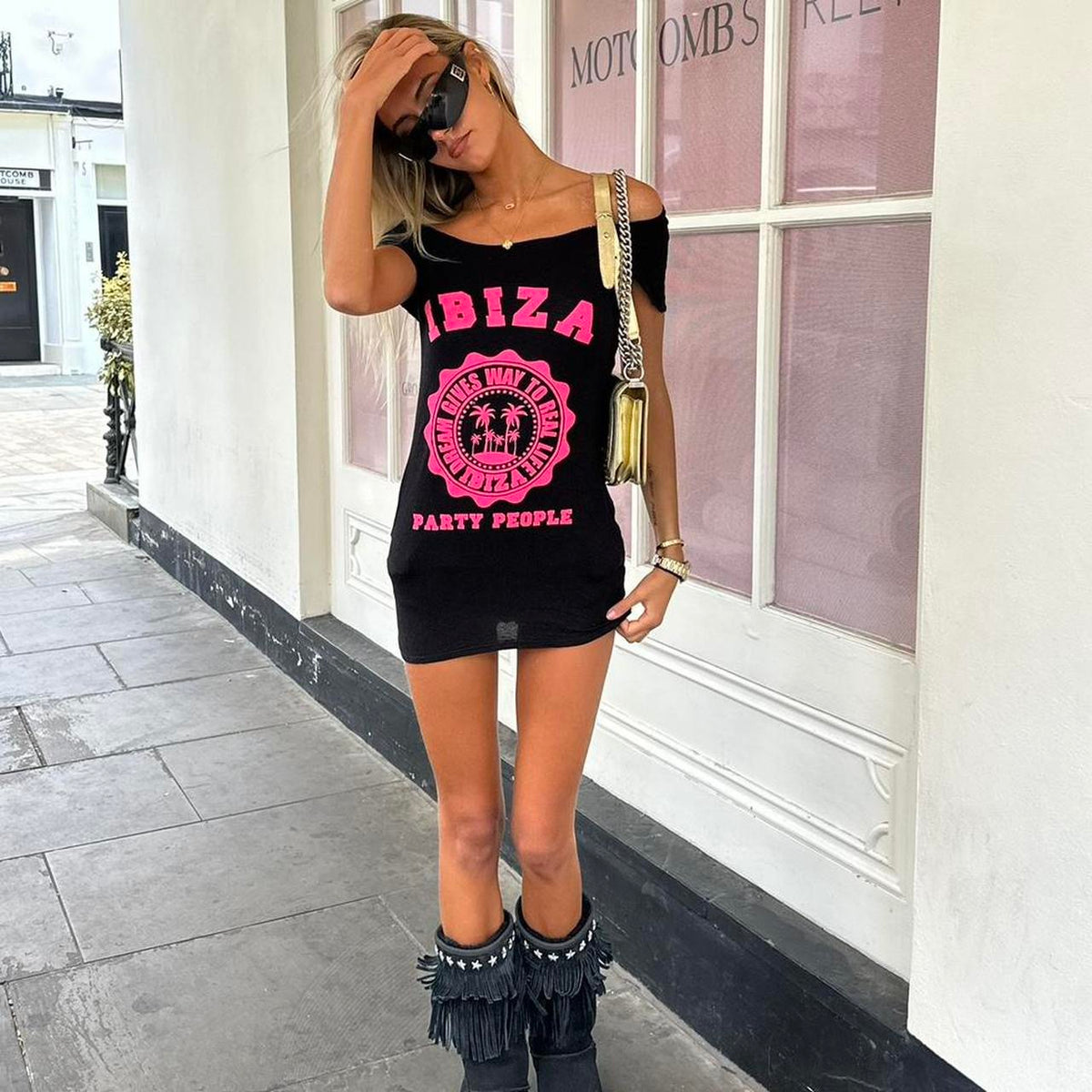 Vintage Ibiza black mini dress