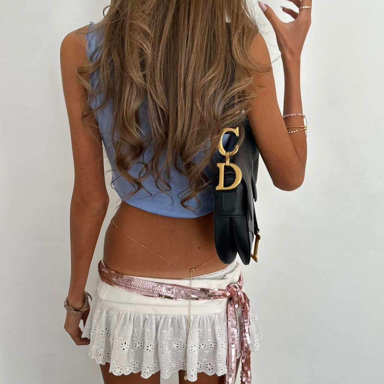 Vintage 00s Ralph Lauren blue crop tank top