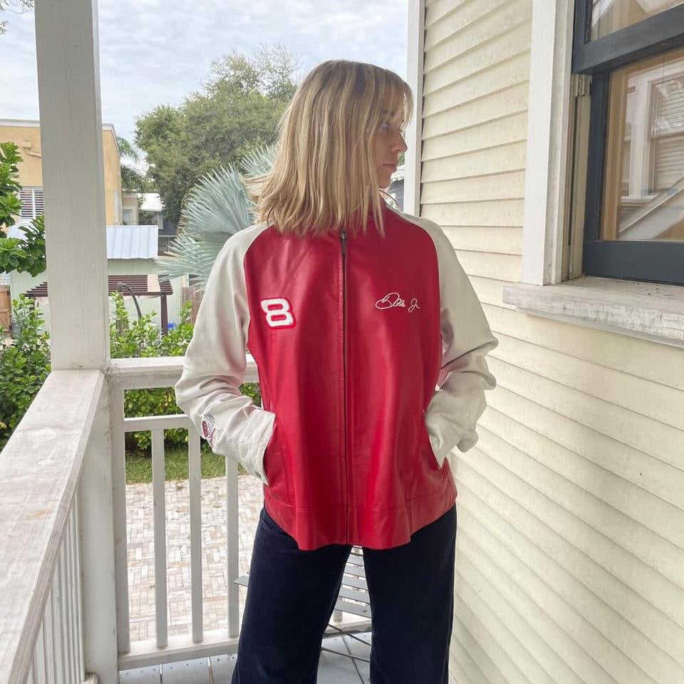 Vintage early 90’s varsity red leather jacket 🎀