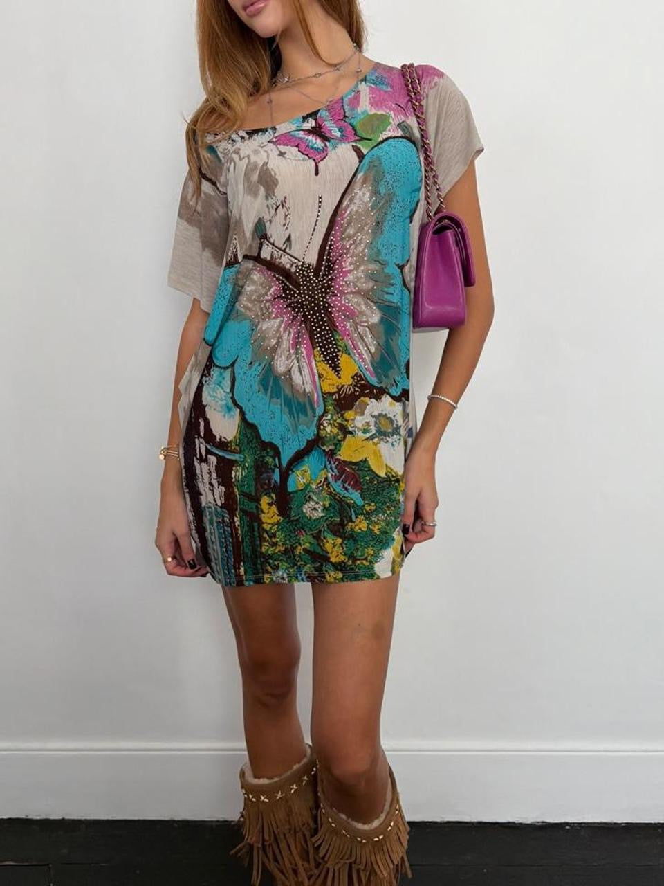 Vintage 00’s butterfly mini dress