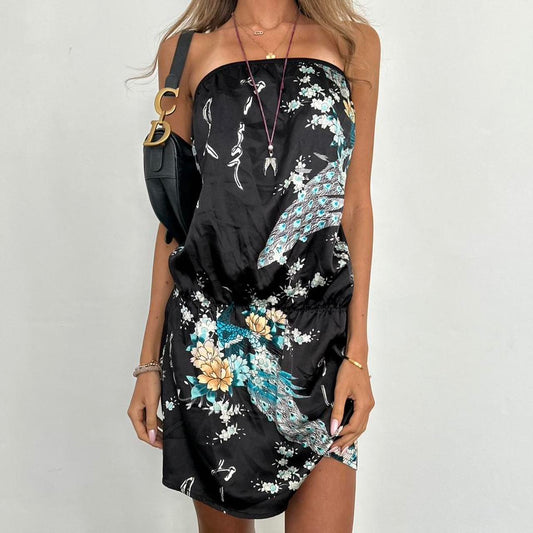 Vintage strapless black mini dress