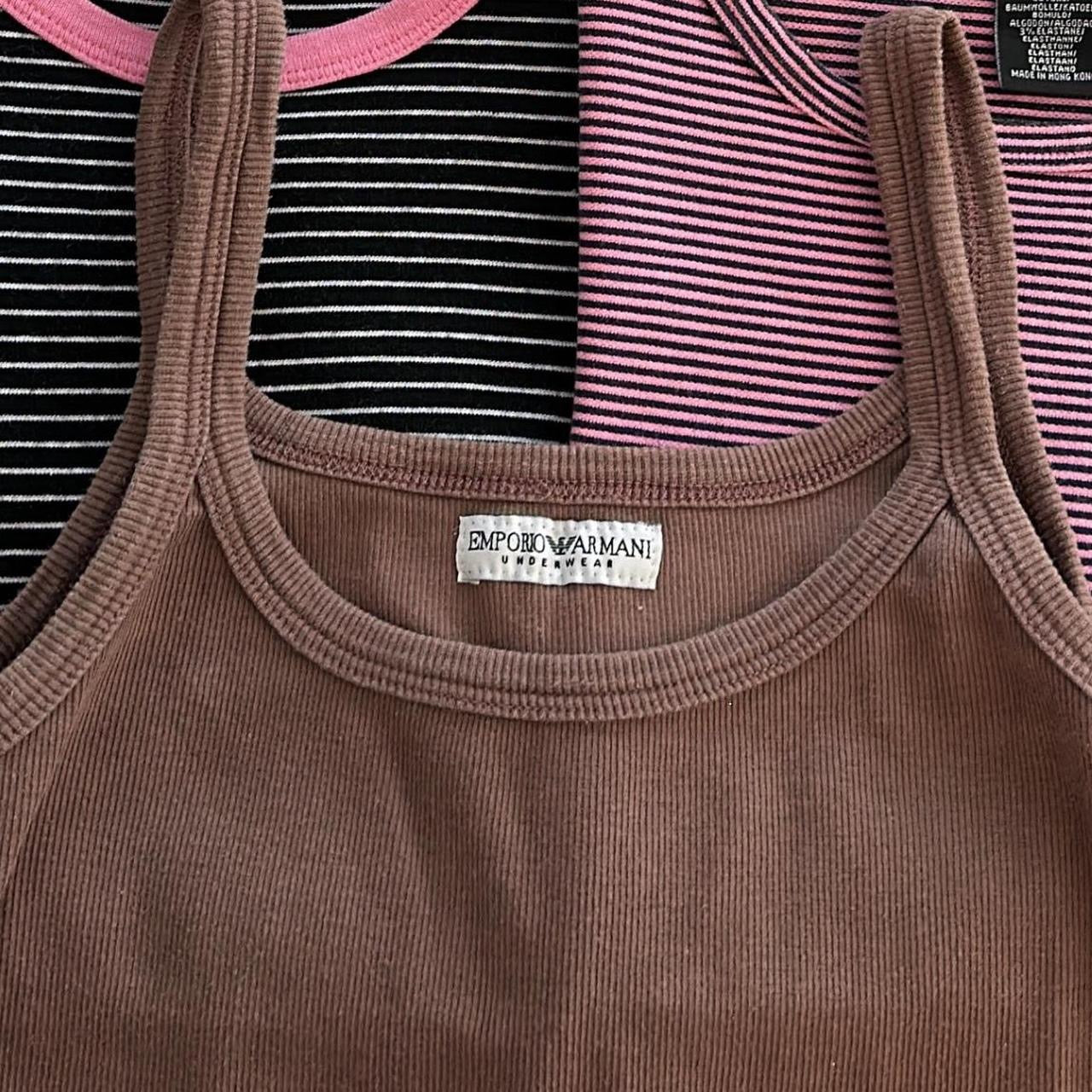 Vintage 90’s Armani brown ribbed tank top