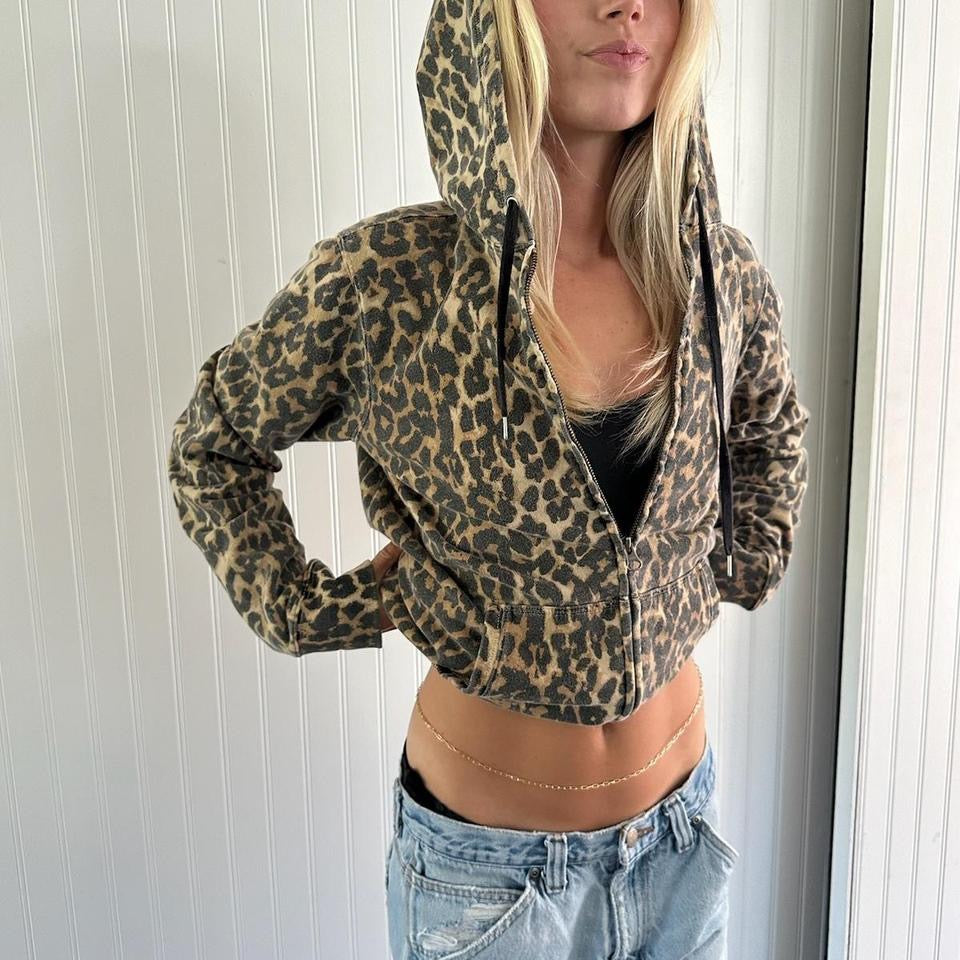 Vintage 2000’s leopard hoodie