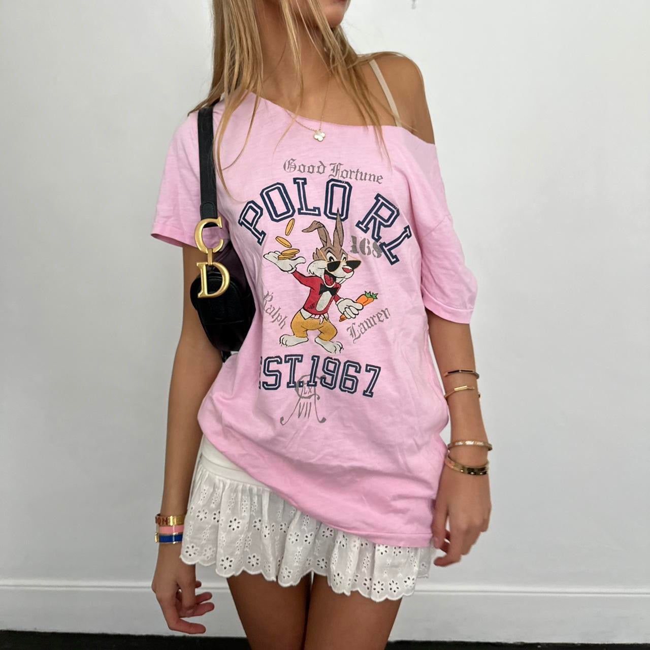 Vintage Ralph Lauren pink cartoon tee