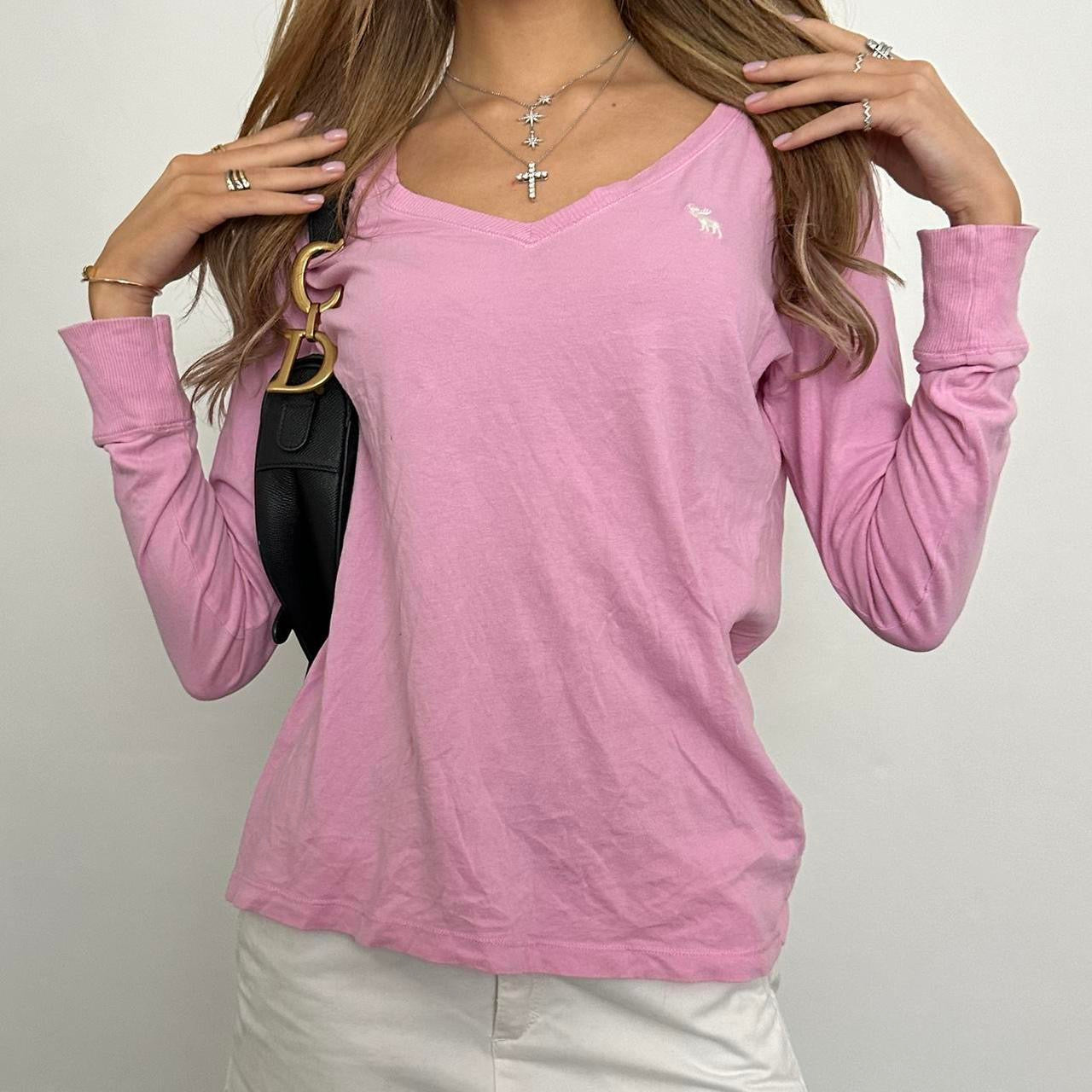 Vintage Abercrombie and Fitch pink long sleeve top 🎀