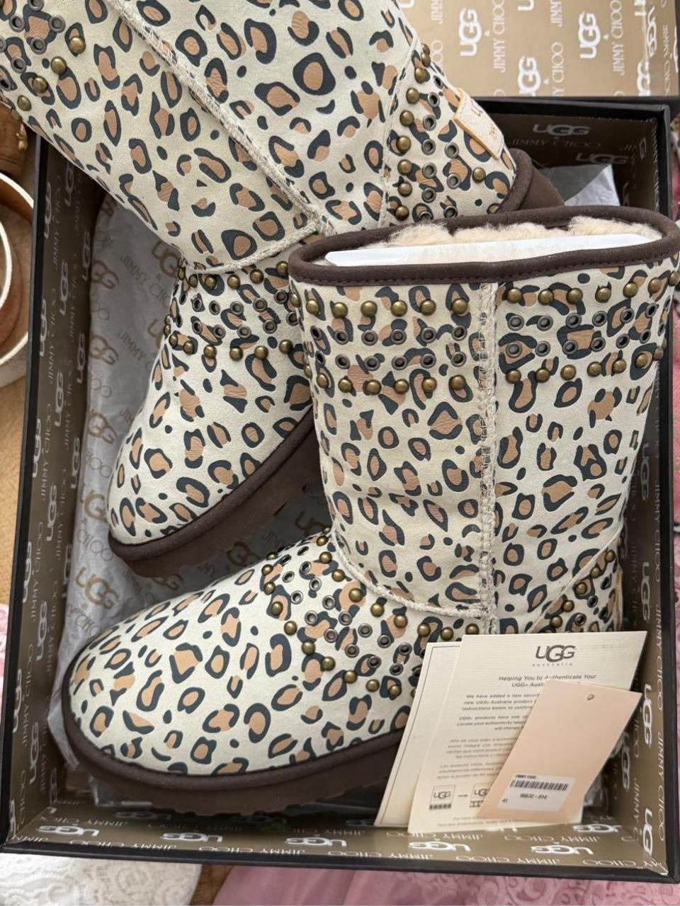 Vintage 2010 Jimmy Choo leopard print X Ugg boots