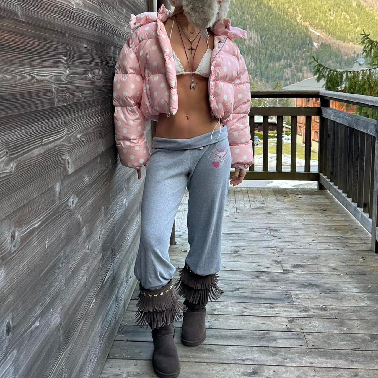 Vintage 2000’s Victorias Secret fold over grey sweatpants