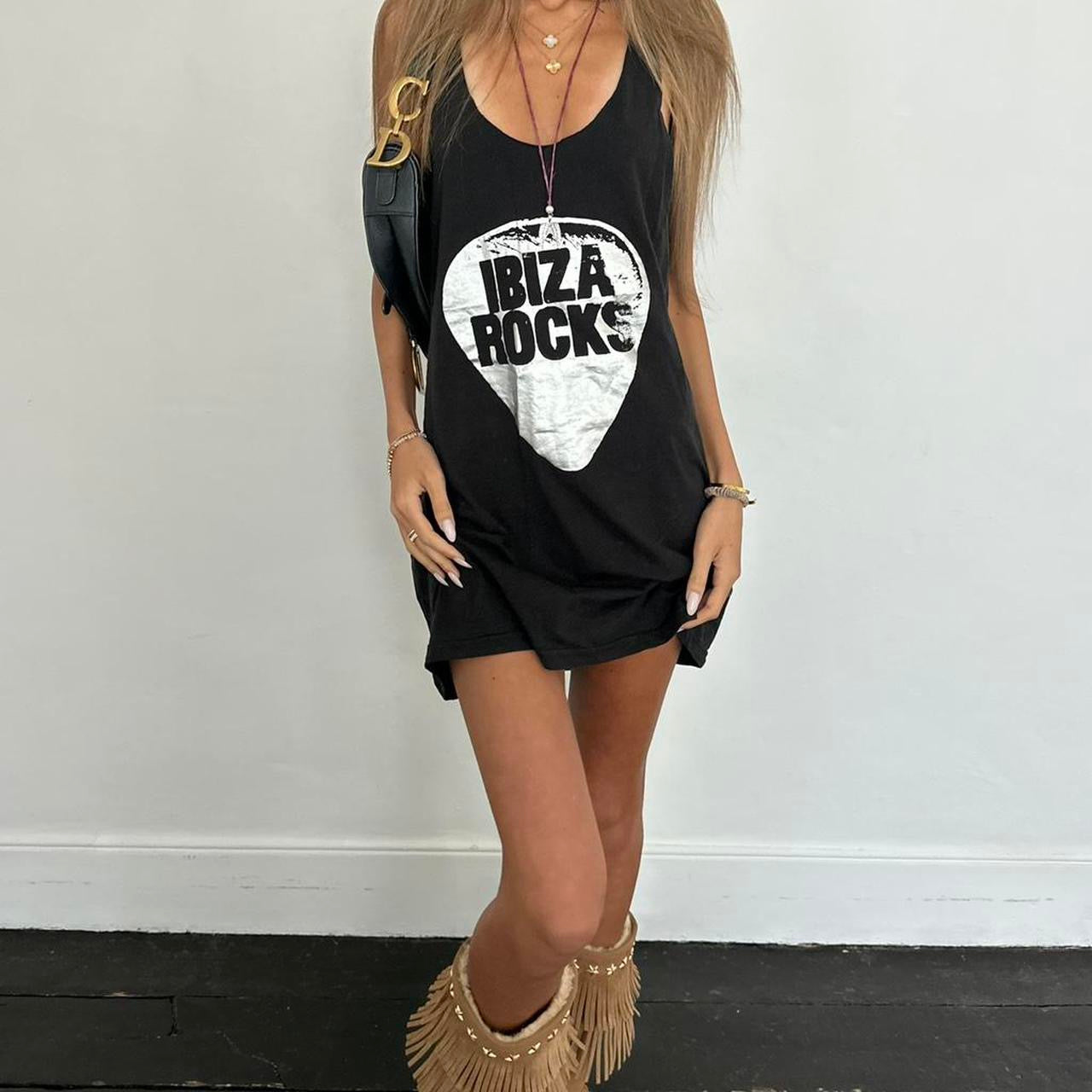 Vintage black Ibiza Rocks mini dress