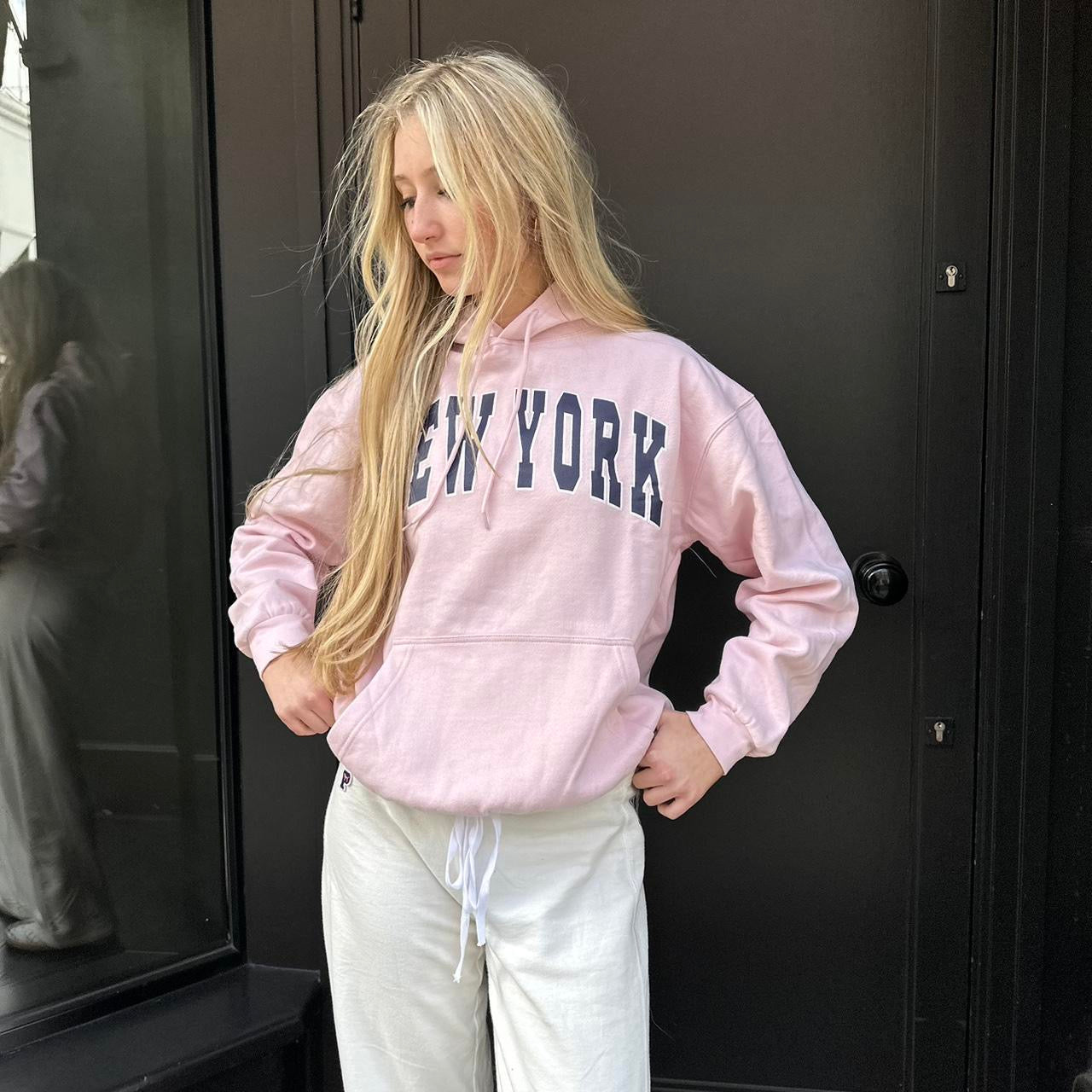 Vintage baby pink New York hoodie